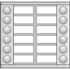 Module d'extension avec 12 sonnettes en deux rangées pour poste extérieur en saillie 20 mm