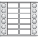 Module d'extension avec 12 sonnettes en deux rangées pour poste extérieur en saillie 20 mm