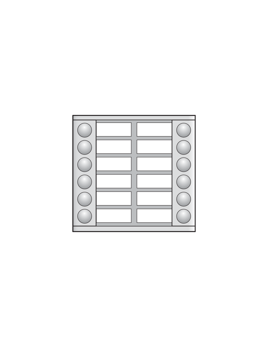 Module d'extension avec 12 sonnettes en deux rangées pour poste extérieur en saillie 20 mm