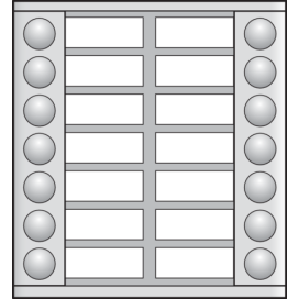 Module d'extension avec 14 sonnettes en deux rangées pour poste extérieur en saillie 20 mm