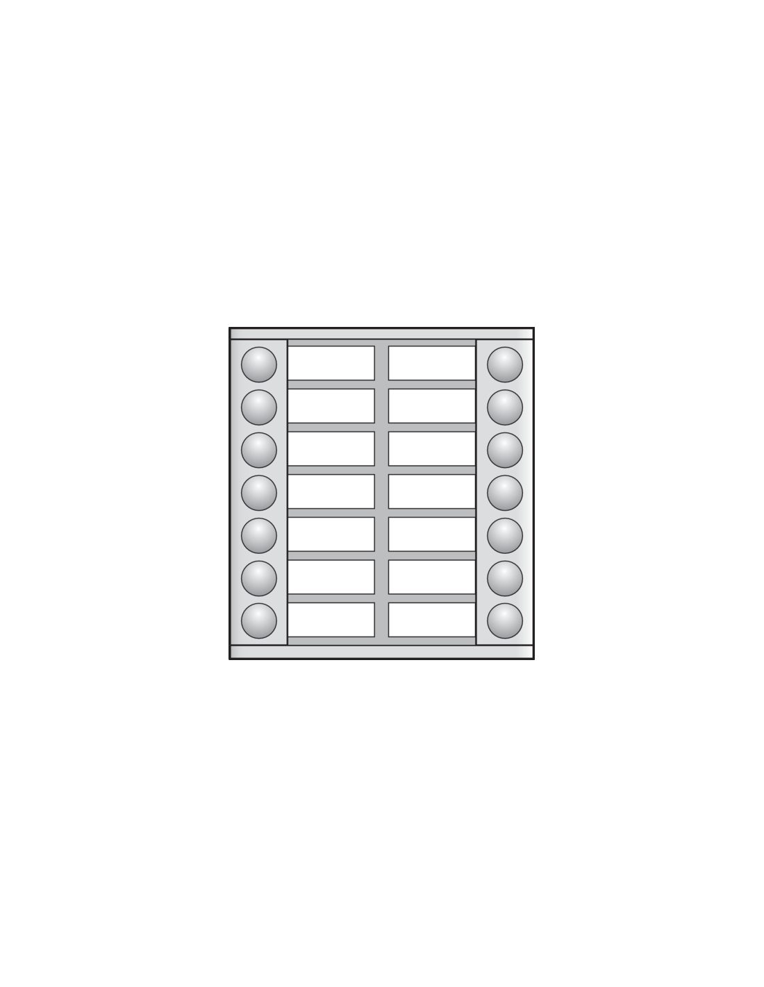 Module d'extension avec 14 sonnettes en deux rangées pour poste extérieur en saillie 20 mm