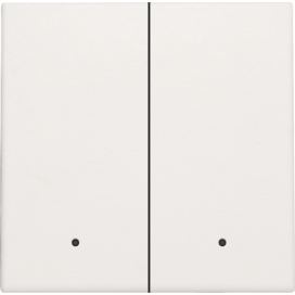 Set de finition avec lentille pour interrupteur électronique double ou bouton-poussoir, couleur white