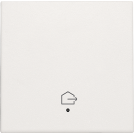 Set de finition avec lentille pour interrupteur simple connecté, symbole "quitter la maison", couleur white