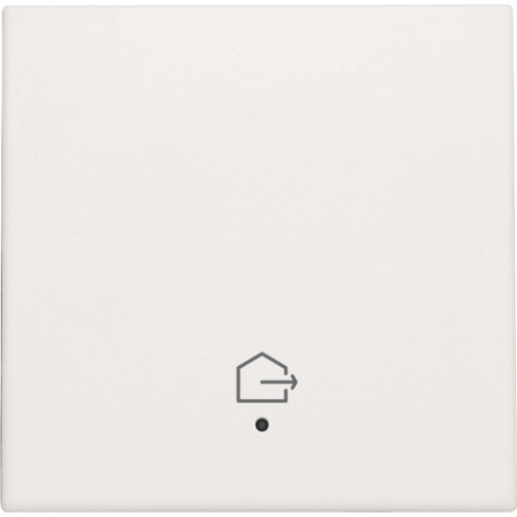 Set de finition avec lentille pour interrupteur simple connecté, symbole "quitter la maison", couleur white