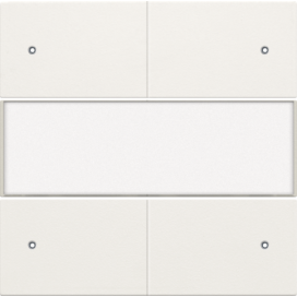 Set de finition avec porte-étiquette et LED pour bouton-poussoir quadruple, libre de potentiel, 24 V, couleur white