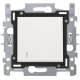 Bouton-poussoir N.O. avec 3 bornes, socle, bornes à vis et set de finition avec voyant couleur white
