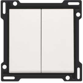 Set de finition pour interrupteur double allumage, interrupteur va-et-vient + bouton-poussoir N.O., interrupteur va-et-vient double ou bouton-poussoir double N.O. ou N.F., couleur white