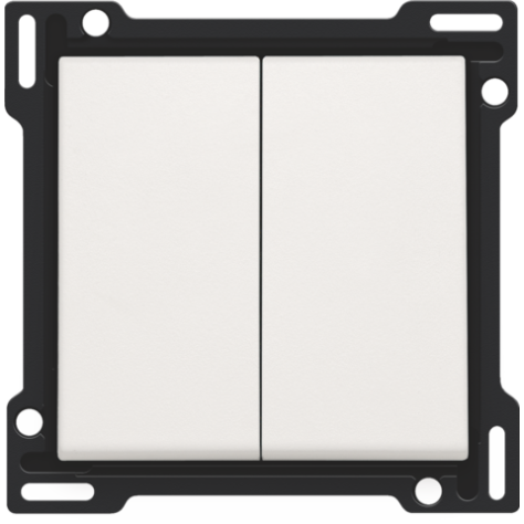 Set de finition pour interrupteur double allumage, interrupteur va-et-vient + bouton-poussoir N.O., interrupteur va-et-vient double ou bouton-poussoir double N.O. ou N.F., couleur white