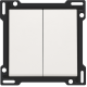 Set de finition pour interrupteur double allumage, interrupteur va-et-vient + bouton-poussoir N.O., interrupteur va-et-vient double ou bouton-poussoir double N.O. ou N.F., couleur white