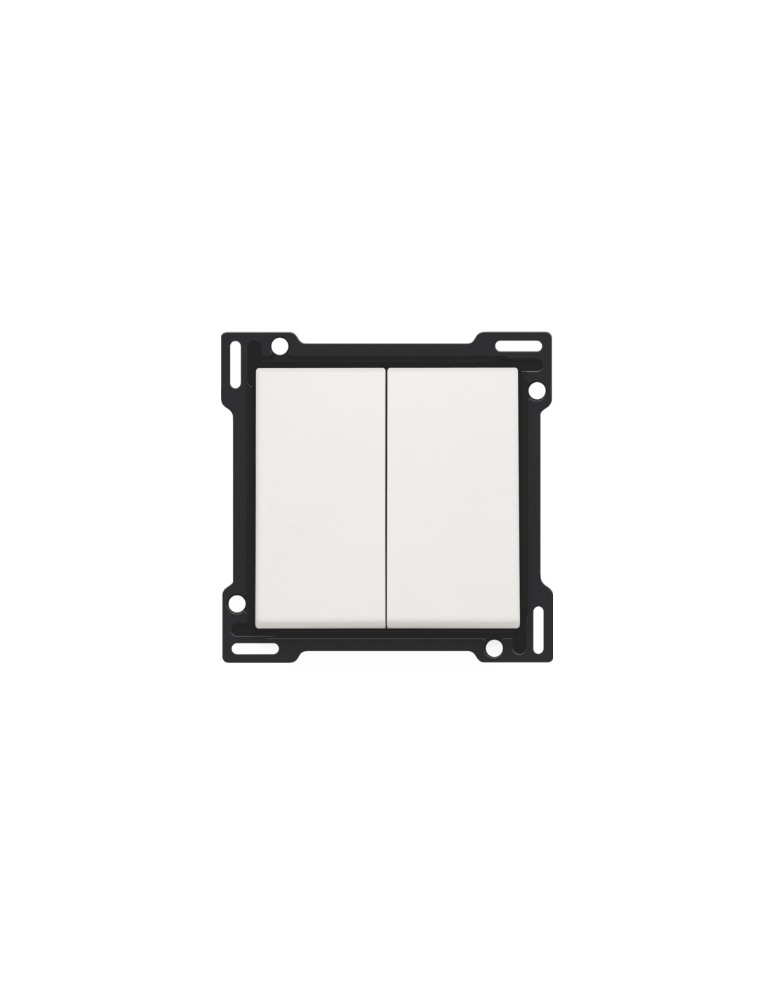 Set de finition pour interrupteur double allumage, interrupteur va-et-vient + bouton-poussoir N.O., interrupteur va-et-vient double ou bouton-poussoir double N.O. ou N.F., couleur white