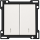Set de finition avec double voyant pour interrupteur double allumage, interrupteur va-et-vient + bouton-poussoir N.O., interrupteur va-et-vient double ou bouton-poussoir double N.O. ou N.F., couleur white