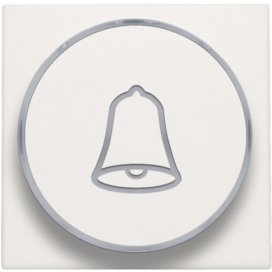 Set de finition avec anneau transparent avec symbole sonnette pour bouton-poussoir 6 A avec LED couleur ambre avec culot E10, couleur white