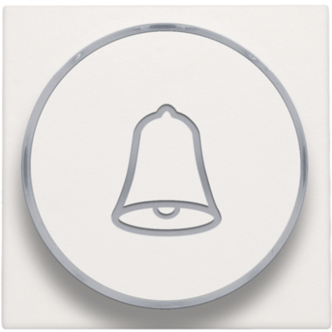 Set de finition avec anneau transparent avec symbole sonnette pour bouton-poussoir 6 A avec LED couleur ambre avec culot E10, couleur white