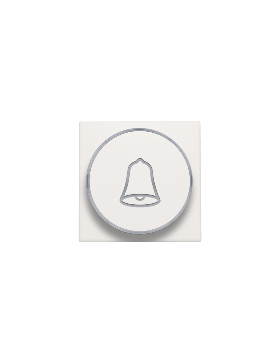Set de finition avec anneau transparent avec symbole sonnette pour bouton-poussoir 6 A avec LED couleur ambre avec culot E10, couleur white