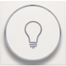 Set de finition avec anneau transparent avec symbole lampe pour bouton-poussoir 6 A avec LED couleur ambre avec culot E10, couleur white