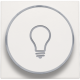 Set de finition avec anneau transparent avec symbole lampe pour bouton-poussoir 6 A avec LED couleur ambre avec culot E10, couleur white