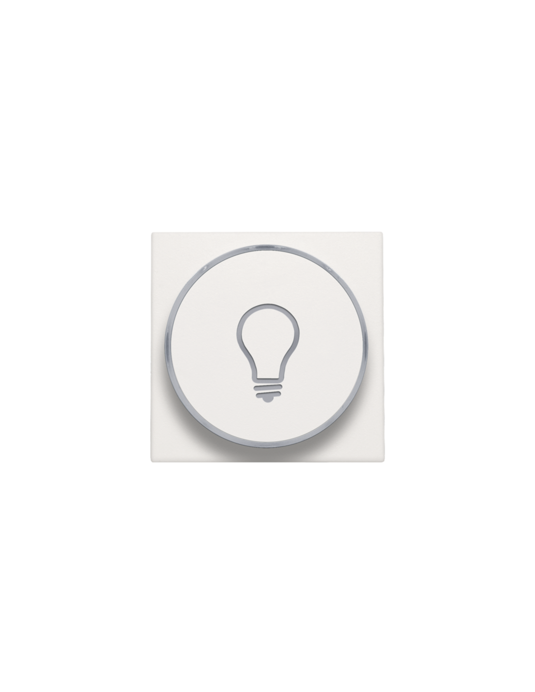 Set de finition avec anneau transparent avec symbole lampe pour bouton-poussoir 6 A avec LED couleur ambre avec culot E10, couleur white