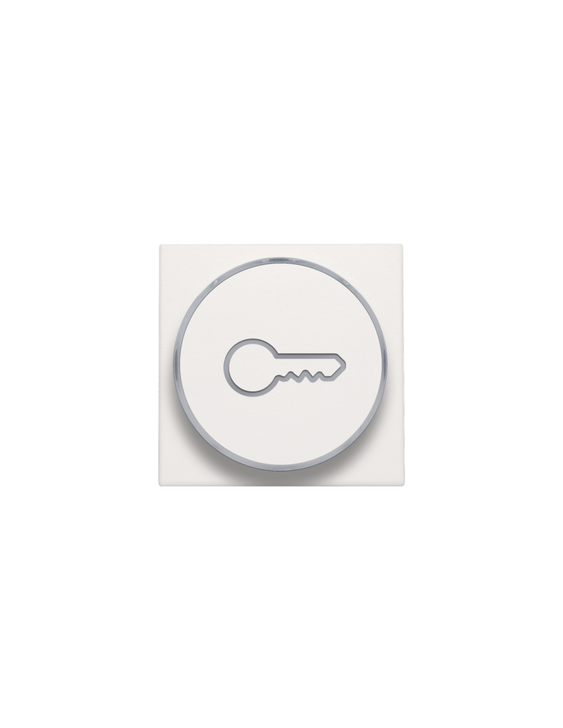 Set de finition avec anneau transparent avec symbole clé pour bouton-poussoir 6 A avec LED couleur ambre avec culot E10, couleur white
