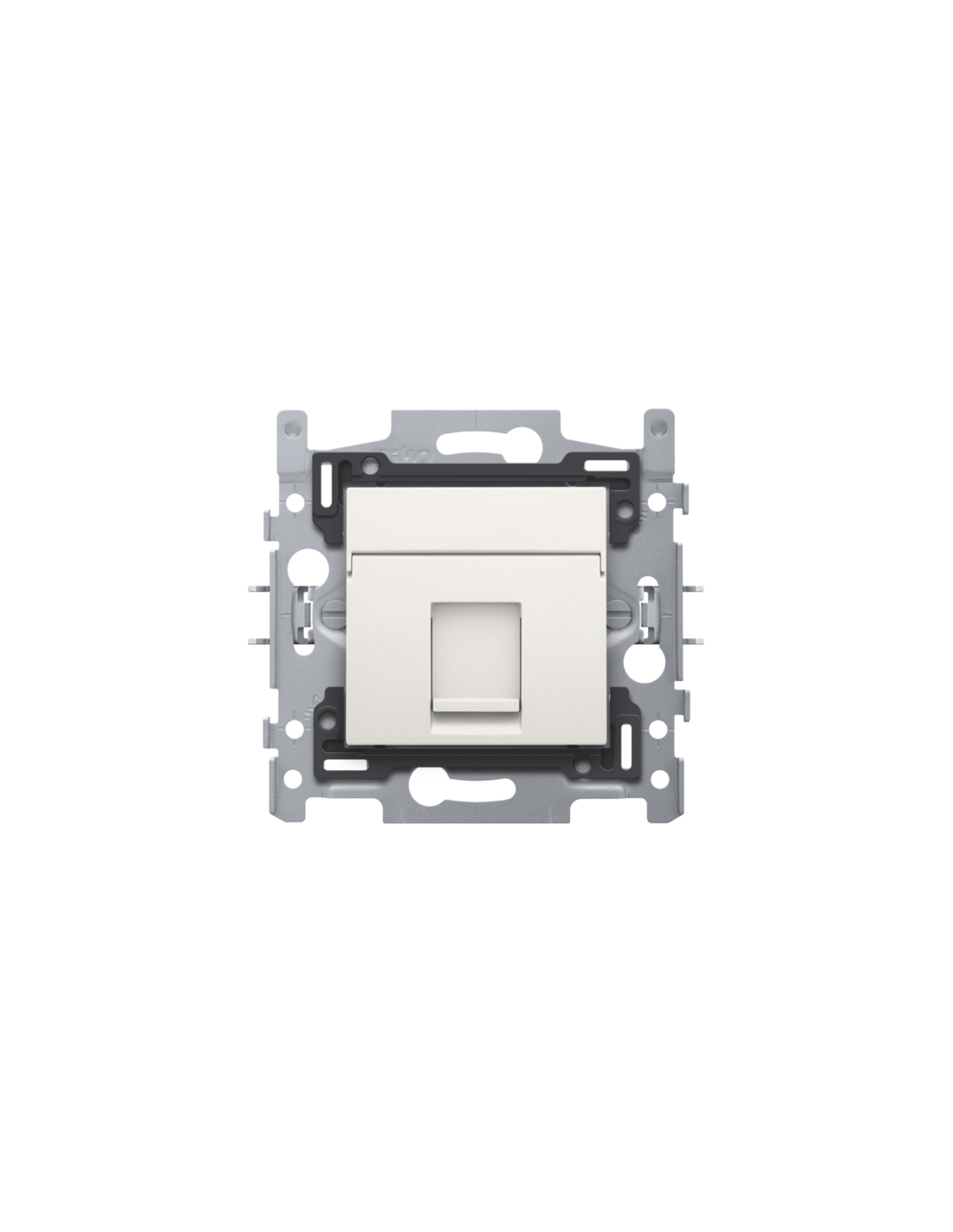 1 connexion RJ11 UTP, modèle plat, socle et set de finition, couleur white