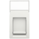 Module de connexion 22,5 x 45 pour l’insertion d’un connecteur RJ dans une prise de courant murale ou une goulotte d’installation. Couleur: blanc.