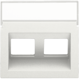 Enjoliveur data 2x RJ sortie oblique, couleur white