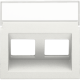 Enjoliveur data 2x RJ sortie oblique, couleur white