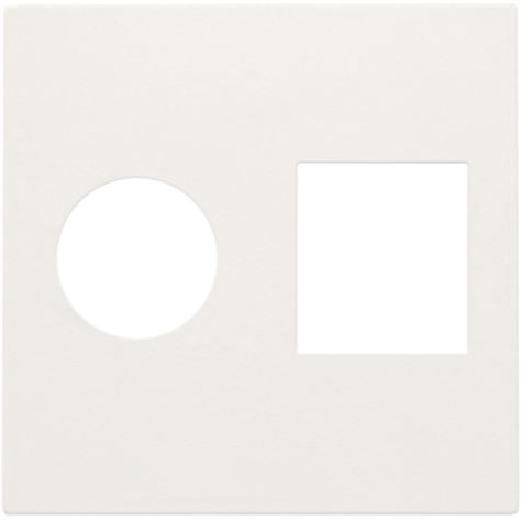 Set de finition pour connexion coaxiale simple et connexion réseau RJ45, couleur white