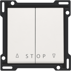 Set de finition pour bouton-poussoir double pour volets pour commandes électroniques, couleur white