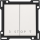 Set de finition pour bouton-poussoir double pour volets pour commandes électroniques, couleur white