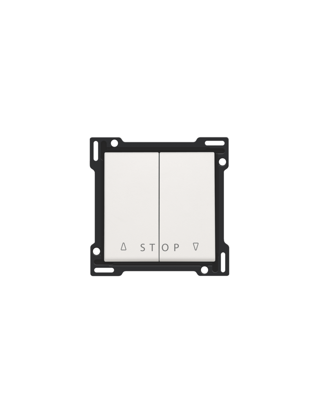 Set de finition pour bouton-poussoir double pour volets pour commandes électroniques, couleur white