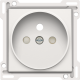 Set de finition pour prise de courant avec broche de terre et obturateurs de protection, profondeur d’encastrement de 21 mm, couleur white