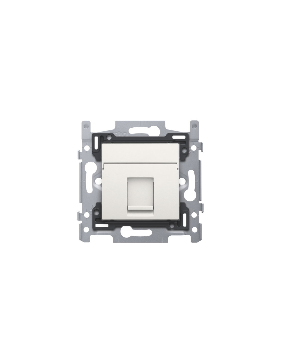 1 connexion RJ45 UTP Cat. 5E, prêt pour l'alimentation PoE++, modèle plat, incl. socle 60 x 71 mm avec fixation par vis et set de finition, couleur white