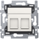 2 connexions RJ45 UTP Cat. 5E, prêt pour l'alimentation PoE++, modèle plat, incl. socle 60 x 71 mm avec fixation par vis et set de finition, couleur white