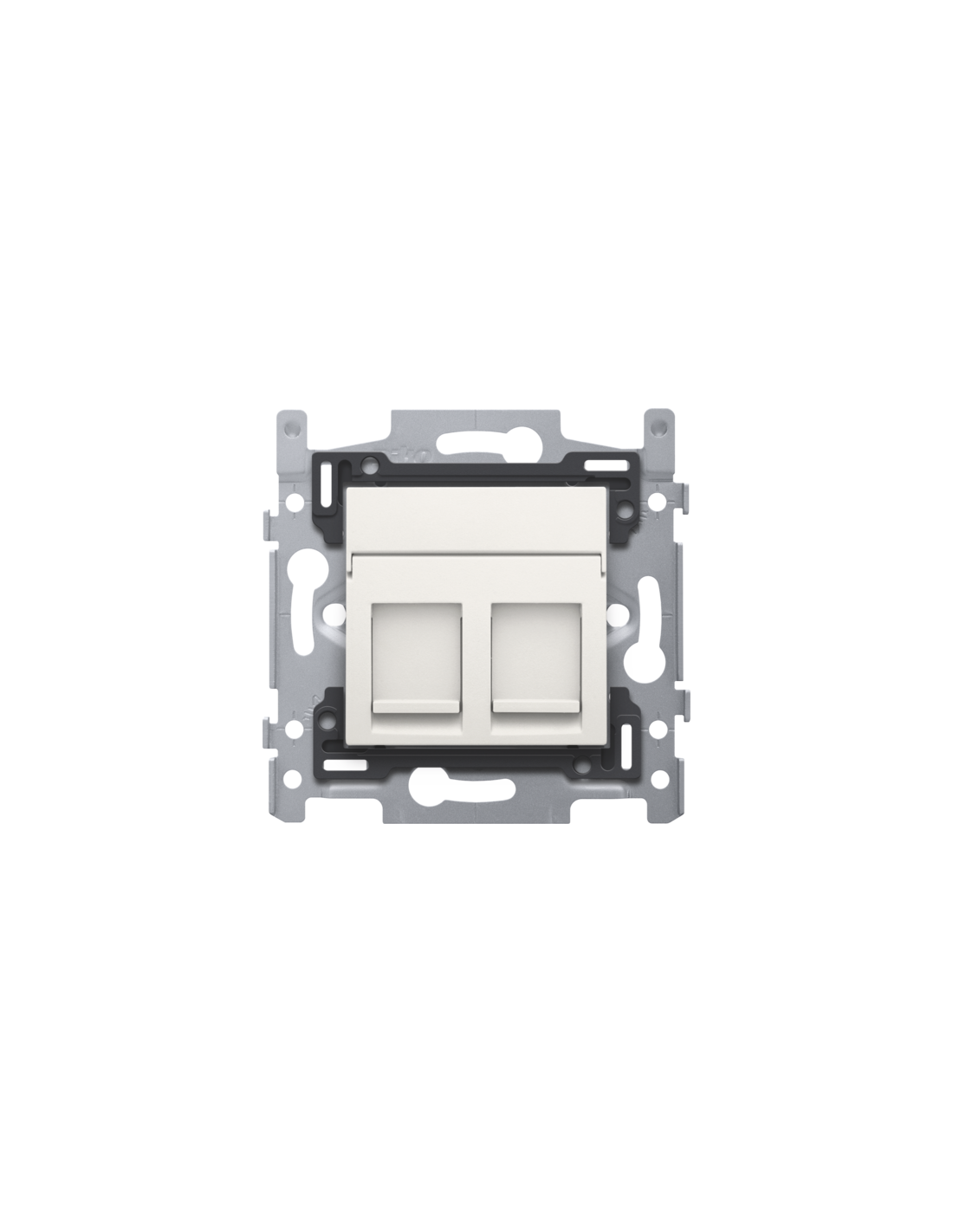2 connexions RJ45 UTP Cat. 5E, prêt pour l'alimentation PoE++, modèle plat, incl. socle 60 x 71 mm avec fixation par vis et set de finition, couleur white