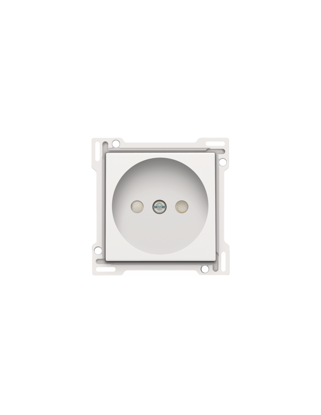 Set de finition pour prise de courant sans terre, avec obturateurs de protection, profondeur d’encastrement de 21 mm, couleur white