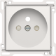 Set de finition pour prise de courant avec broche de terre et obturateurs de protection, profondeur d’encastrement de 28,5 mm, couleur white