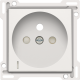 Set de finition avec voyant transparent pour prise de courant avec indication de tension, broche de terre et obturateurs de protection, profondeur d'encastrement de 28,5 mm, couleur white