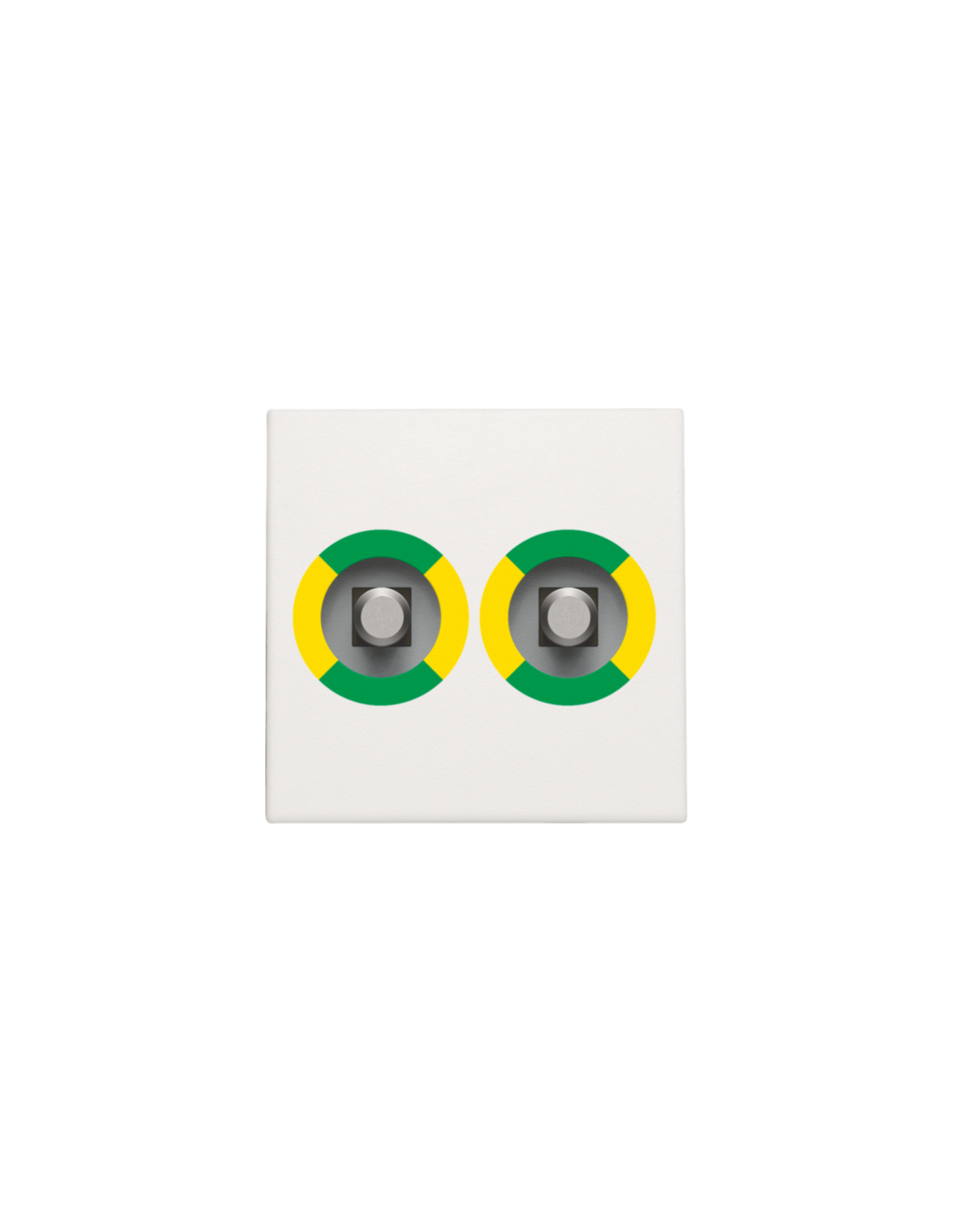 Set de finition pour prise de courant avec prise équipotentielle double, couleur white