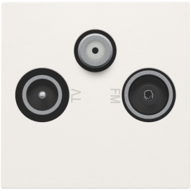 Set de finition pour 2 x prise coaxiale simple et satellite pour encastrement dans des goulottes d'installation ou un appareillage étanche