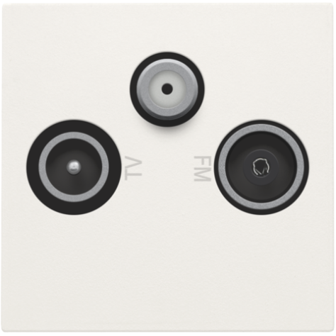 Set de finition pour 2 x prise coaxiale simple et satellite pour encastrement dans des goulottes d'installation ou un appareillage étanche