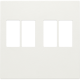 Set de finition pour prise double pour haut-parleur, couleur white