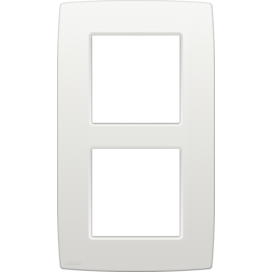 Plaque de recouvrement double, entraxe de 60 mm, verticale, couleur Niko Original white
