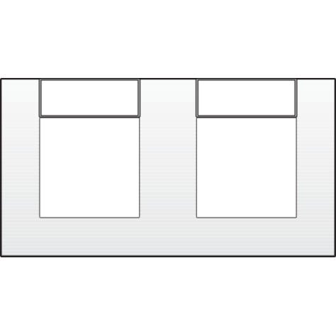 Plaque de recouvrement double avec un entraxe de 71 mm, pour une utilisation dans les goulottes, couleur Niko Original white