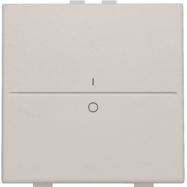 Touche simple avec marquage I et 0 pour interrupteur sans fil ou bouton-poussoir à deux boutons de command, couleur light grey