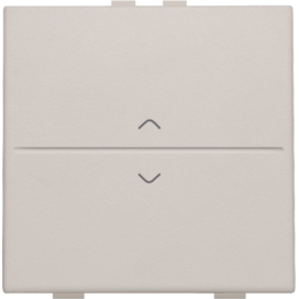 Touche simple avec flèches vers le haut et vers le bas pour interrupteur sans fil ou bouton-poussoir à 2 boutons de commande, couleur light grey