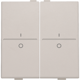 Touche double avec marquage I et 0 pour interrupteur sans fil ou bouton-poussoir à 4 boutons de commande, couleur light grey