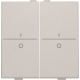 Touche double avec marquage I et 0 pour interrupteur sans fil ou bouton-poussoir à 4 boutons de commande, couleur light grey