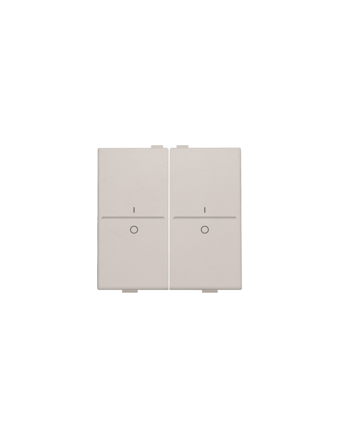 Touche double avec marquage I et 0 pour interrupteur sans fil ou bouton-poussoir à 4 boutons de commande, couleur light grey