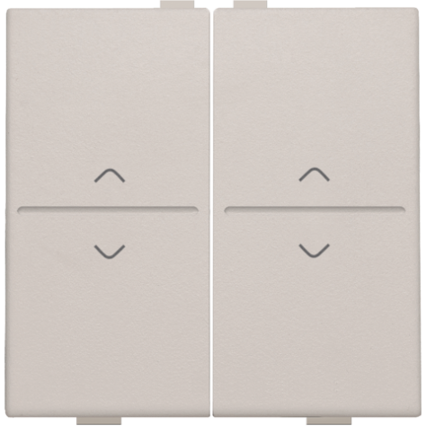 Touche double avec flèches vers le haut et vers le bas pour interrupteur sans fil ou bouton-poussoir à 4 boutons de commande, couleur light grey