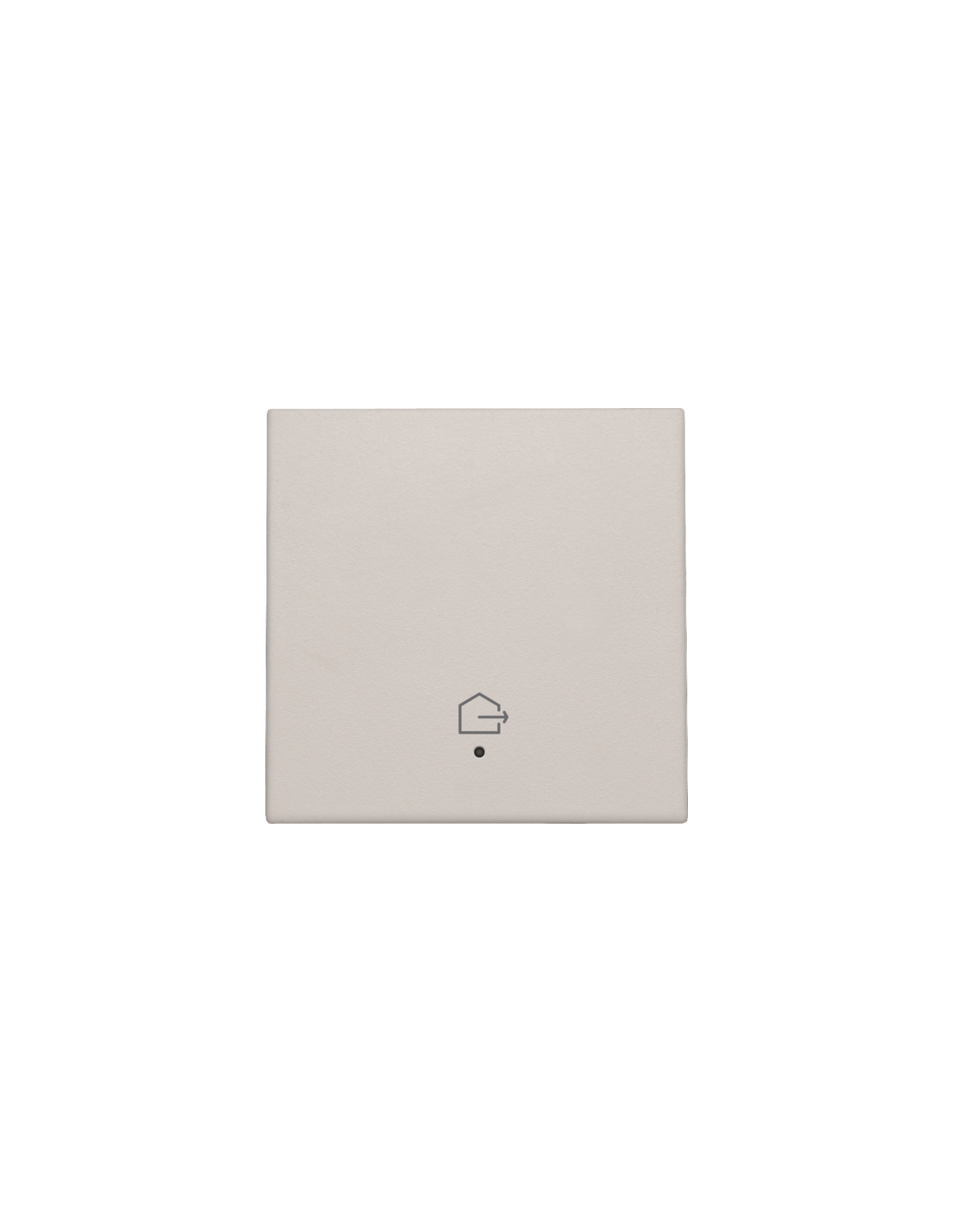Set de finition avec lentille pour interrupteur simple connecté, symbole "quitter la maison", couleur light grey